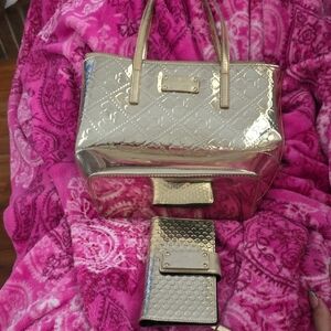Kate Spade Metallic Gold Satchel and Wallet